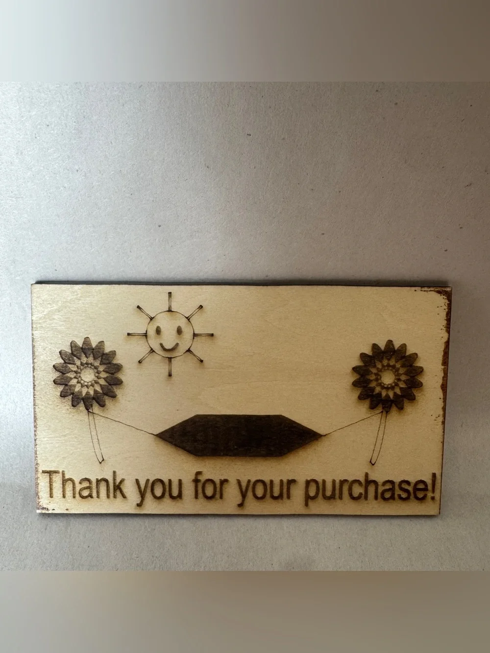 Luxury Wooden Handmade Laser Engraved Thank You Business Cards 5 pack